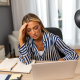 Stressed Woman Working From Home Office Environment