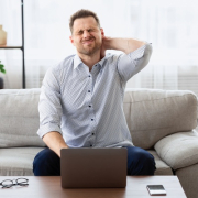 massage ball for man experiencing neck pain
