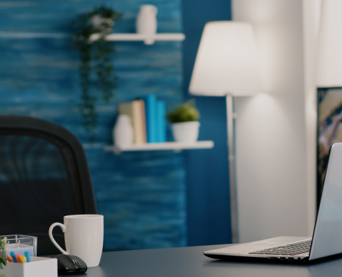 empty workplace home office with modern design and 2026 03 19 02 08 47 utc