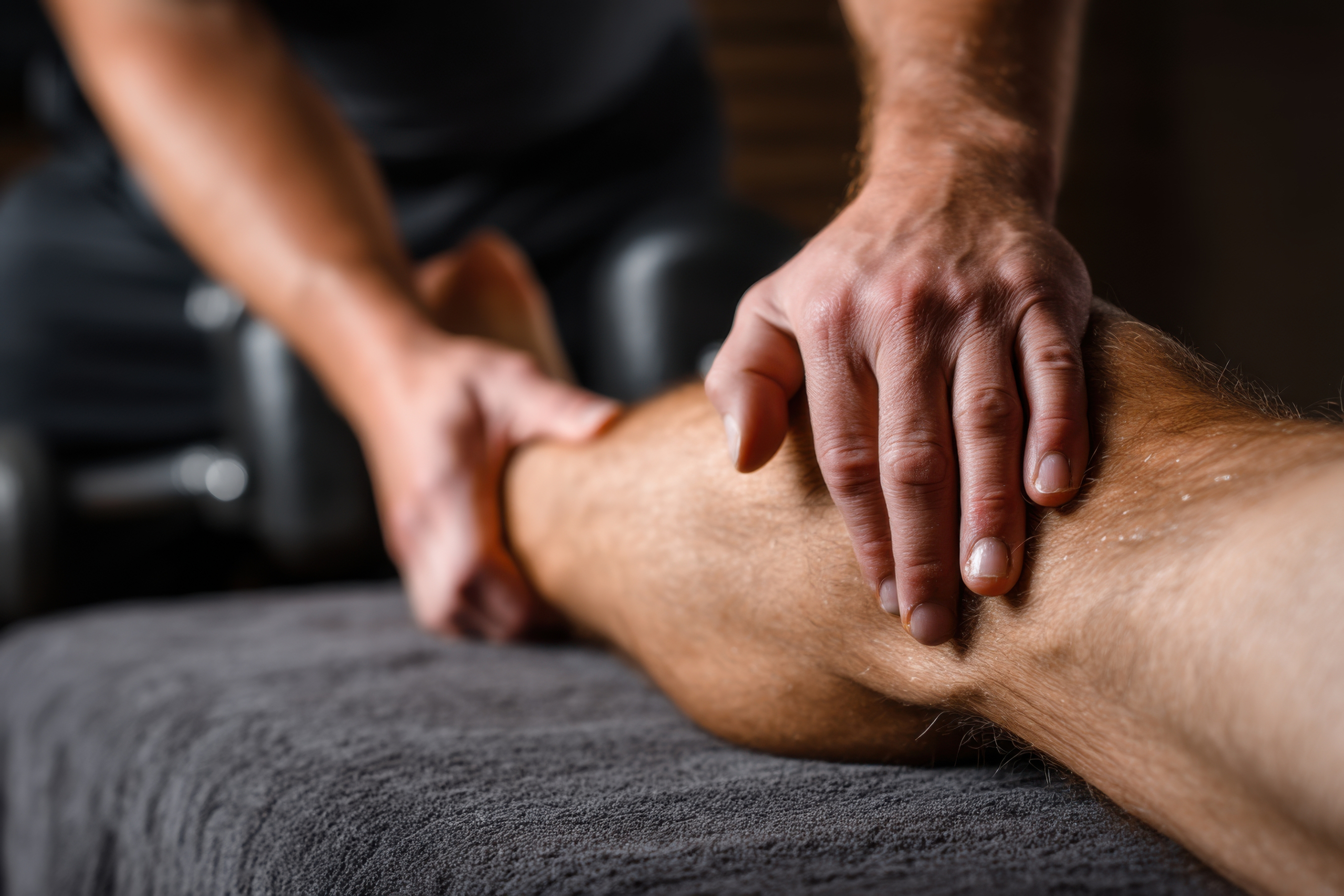 sore muscle relief - man holding sore leg muscles after workout sore muscle relief - man holding sore leg muscles after workout