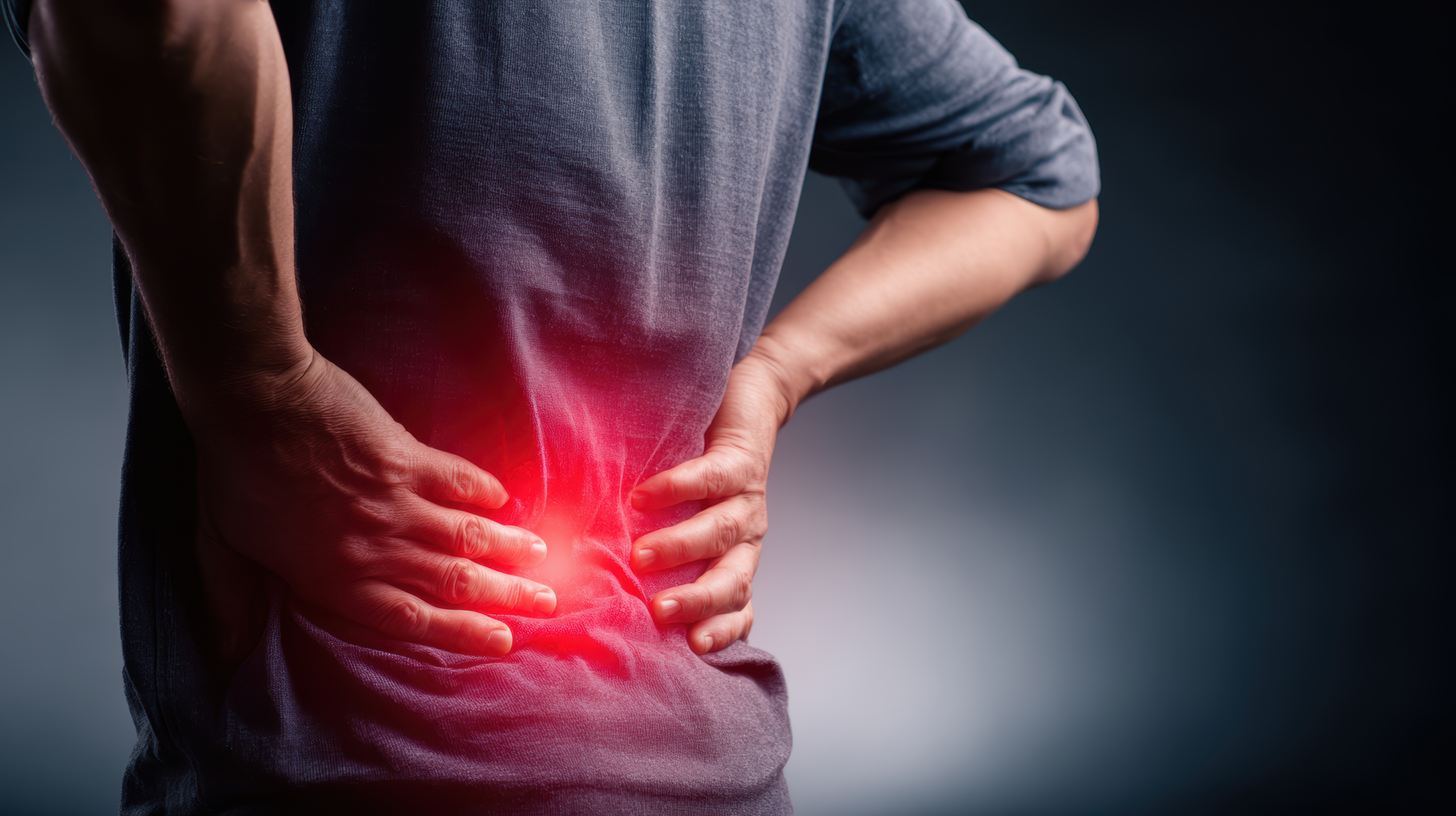 lower back achiness relief stretching Person stretching to relieve lower back achiness after a long day at their desk