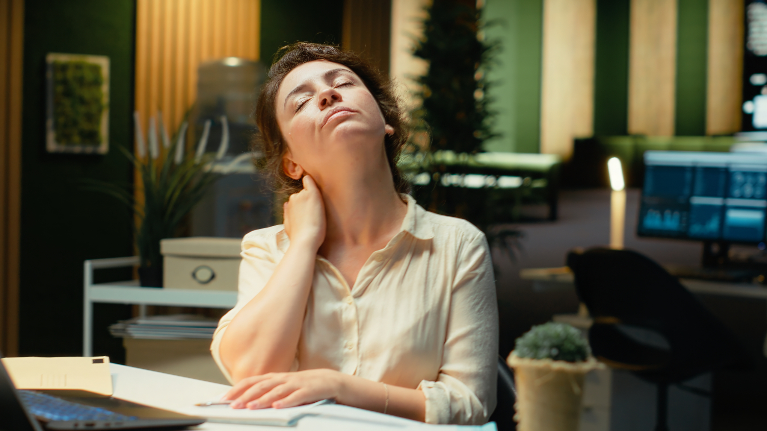 sign of needing posture correction exercises for desk workers
