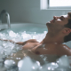 vecteezy a man sitting in a bathtub filled with ice his chest rising for effective ice bath for inflammation